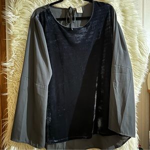 Gray velvet blouse
